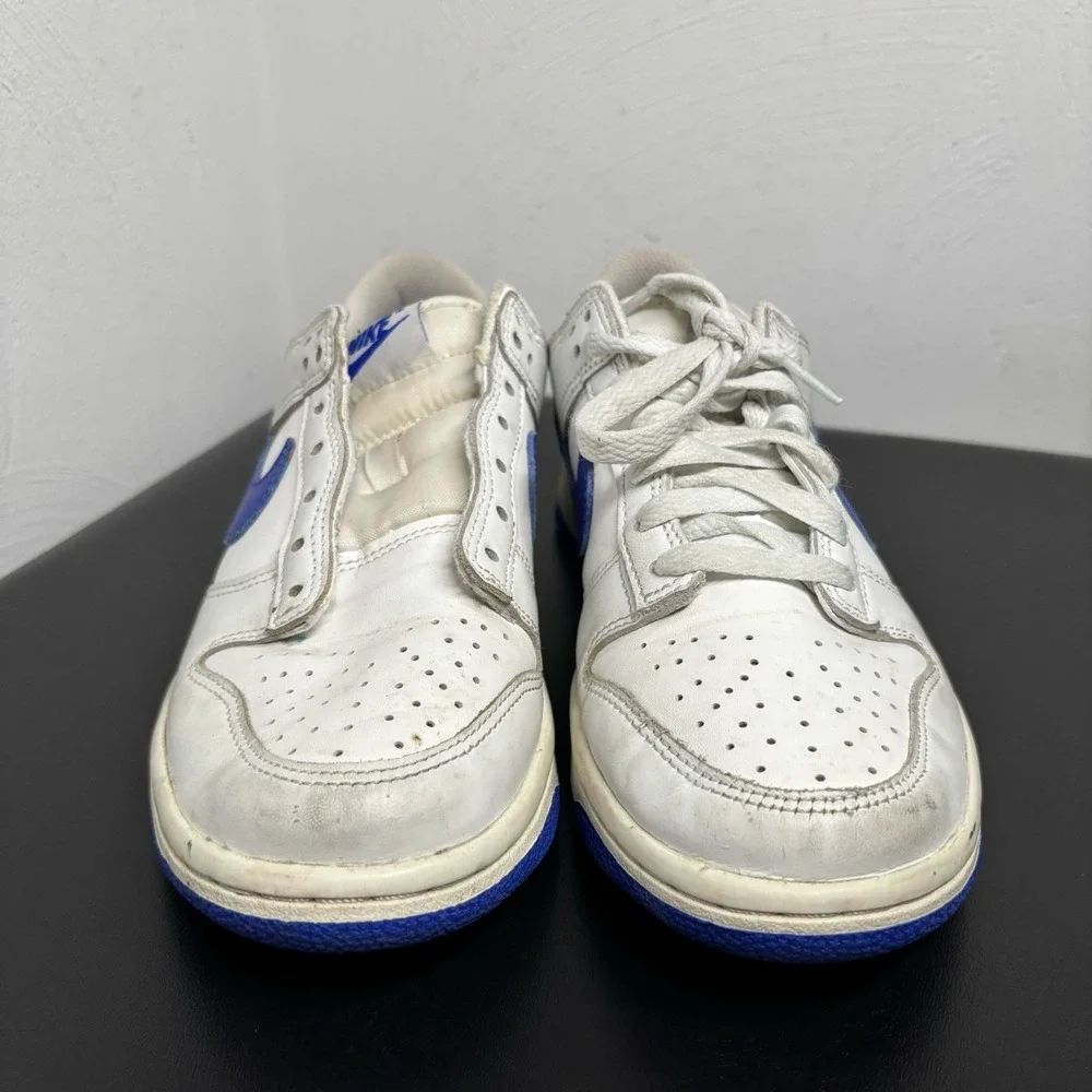 *Nike DUNK Low White Royal Blue Kids Shoes GS 5Y/6.5 Women's DH9765-105 Sneakers